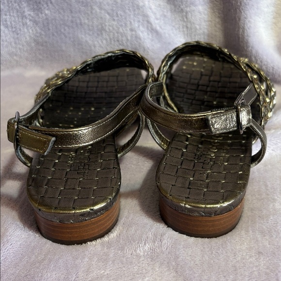 Sesto Meucci Gold and Brown Braided Sandals - Picture 2 of 5